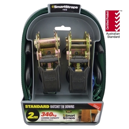 Picture of 138 Standard Ratchet Tie Down Green 2m 2pk