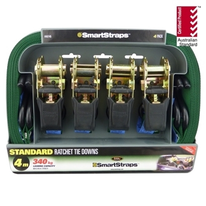 Picture of 145 Standard Ratchet Tie Down Green 4m 4pk